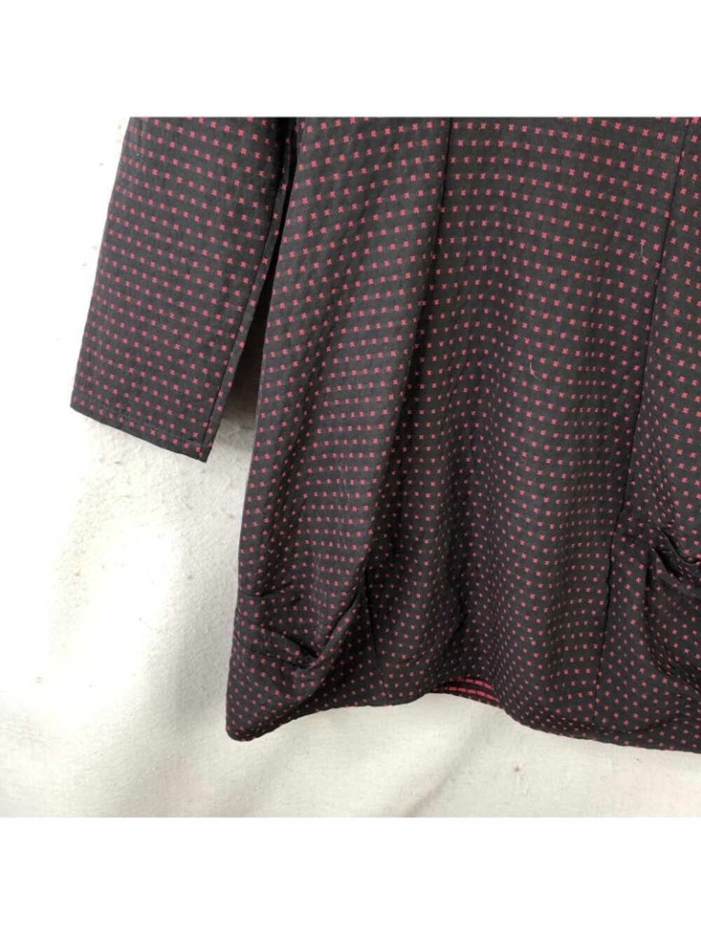 Niche Dress Womens XS Black Geometric Cowl Neck Sweater Shift Pockets 3/4 Sleeve - Picture 8 of 13